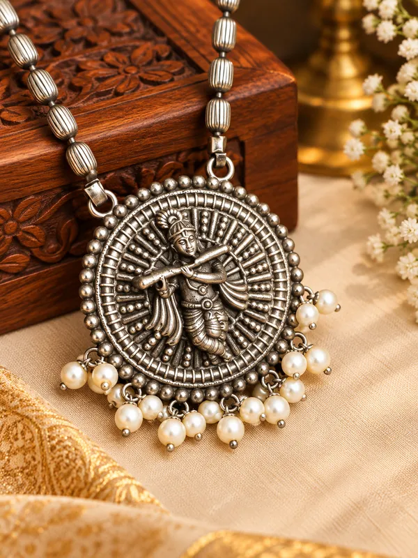 Krishna_Idol_Heritage_Oxidised_Necklace