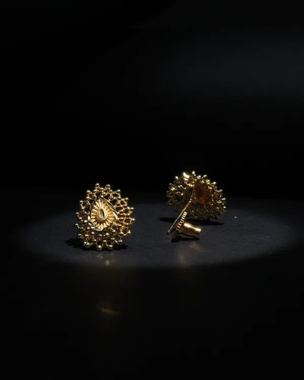 Micro_Plating_Gold_Tone_Sunburst_Studs_For_Women
