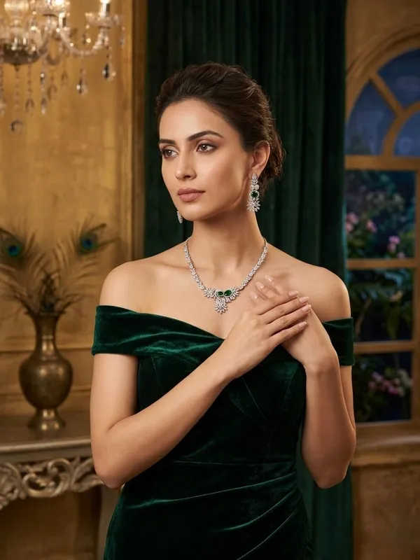 Celestia_Bloom_AD_Diamond_Necklace_Set(Emerald_Green)
