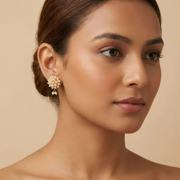 Single_Moti_Colour_Dewdrop_Cluster_Studs_Earring_For_Women