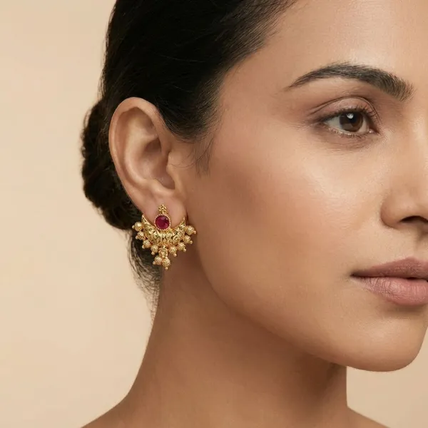 Micro_Plating_Gold_Tone_Chandra_Earring_Stud_For_Women