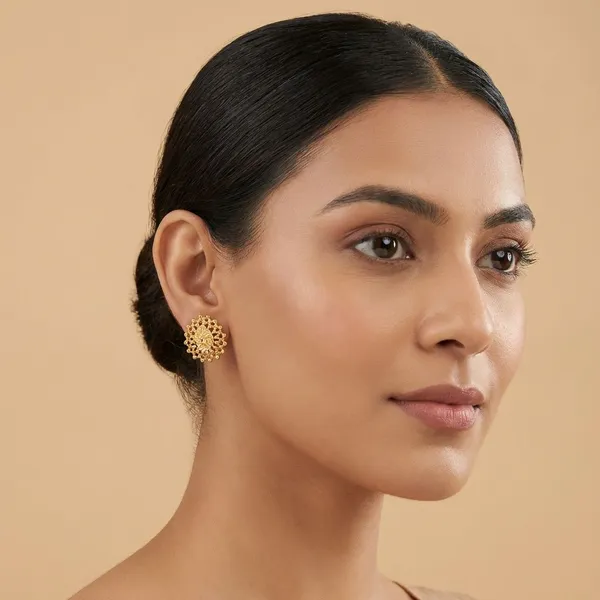 Micro_Plating_Gold_Tone_Sunburst_Studs_For_Women