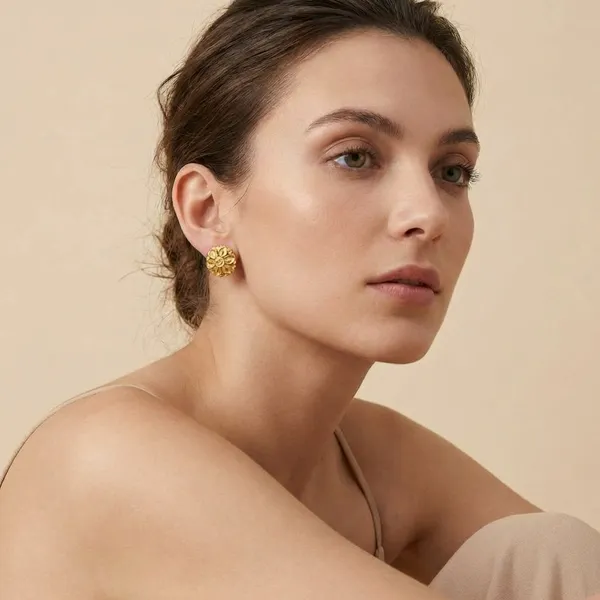 Micro_Plating_Gold_Tone_Petal_Cluster_Earrings_For_Women
