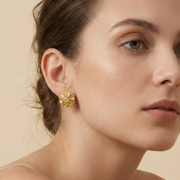 Micro_Plating_Gold_Tone_Petal_Cluster_Earrings_For_Women