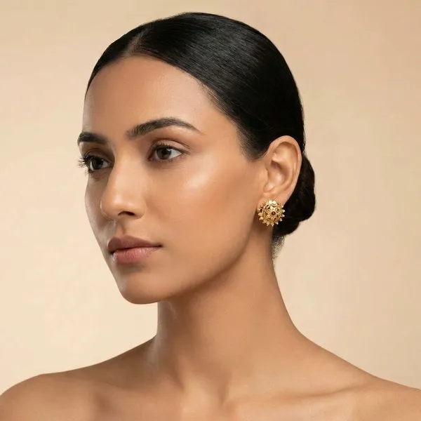 Micro_Plating_Gold_Tone_Ruby_Centred_Spoke_Studs_For_Women
