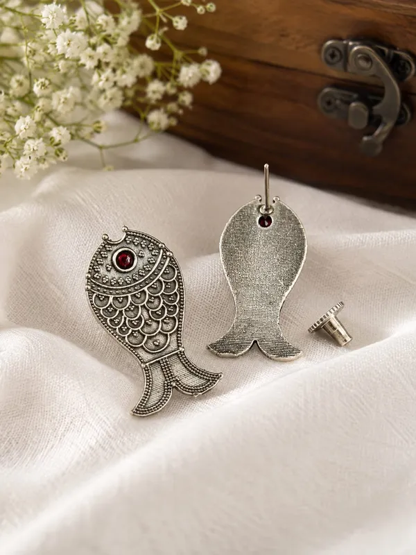Masoli_Stud_Oxidised_Silver_Replica_Earrings