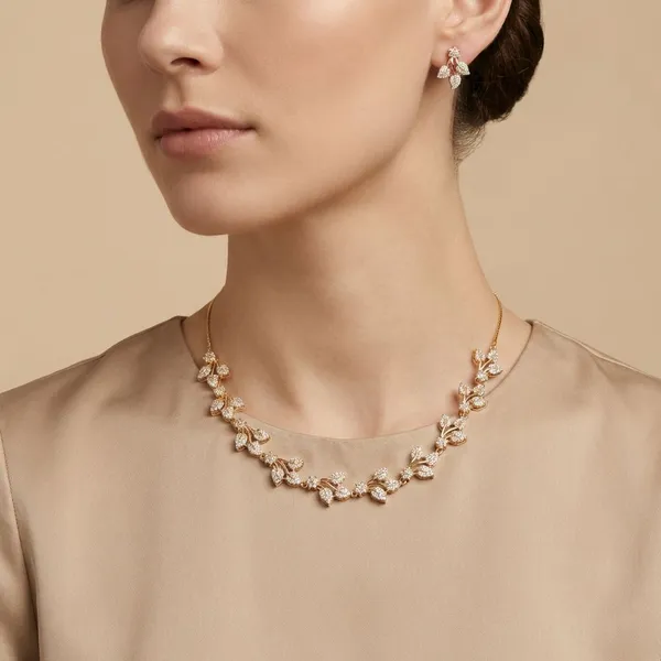Gold_Nature_Inspired_Branch_Pattern_18K_Gold_Plated_AntiTarnish_Necklace_Set_For_Women