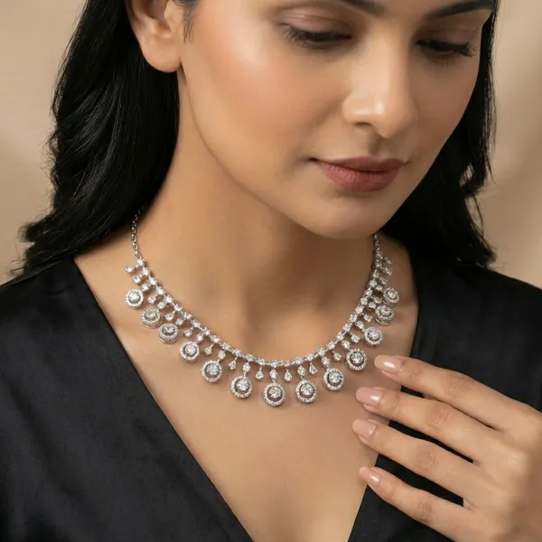 Silver_Aurora_Solitaire_Rhodium_Plated_Anti_Tarnish_Cubic_Zirconia_(Cz)_Choker_Set_For_Women