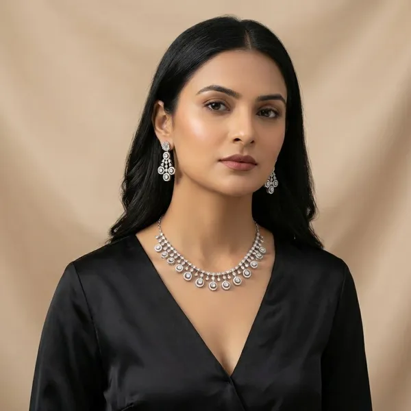 Silver_Aurora_Solitaire_Rhodium_Plated_Anti_Tarnish_Cubic_Zirconia_(Cz)_Choker_Set_For_Women