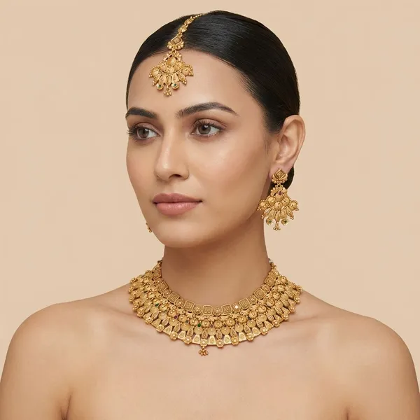 Gold_Maharani_Vaibhav_Temple_Choker_Set_For_Women