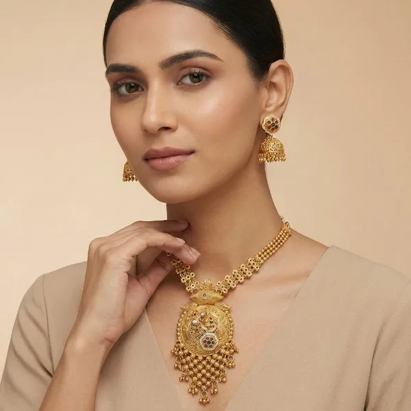 Gold_Maharani_Padmavati_Antique_Long_Necklace_Set_For_Women