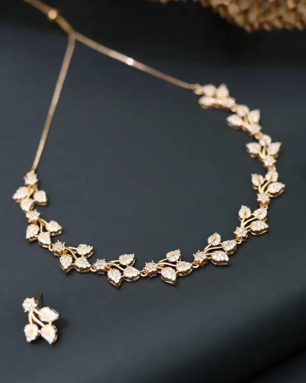 Gold_Nature_Inspired_Branch_Pattern_18K_Gold_Plated_AntiTarnish_Necklace_Set_For_Women