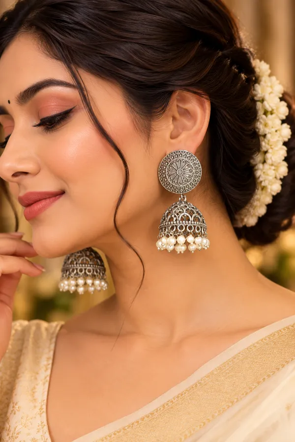 Rajwada_Chandrika_Oxidised_Jhumka
