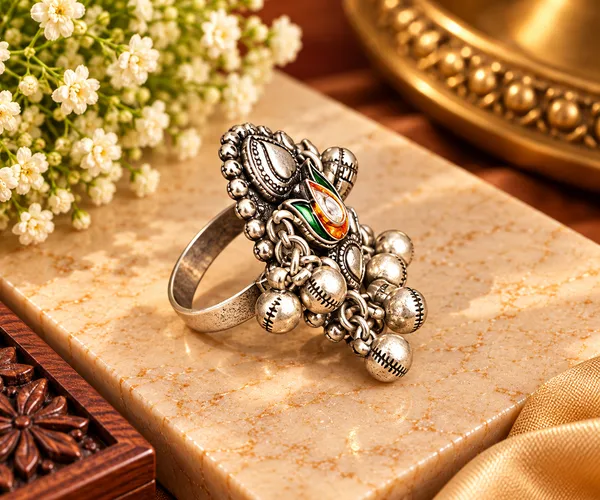 Royal_Ghungroo_Lotus_Oxidised_Statement_Ring