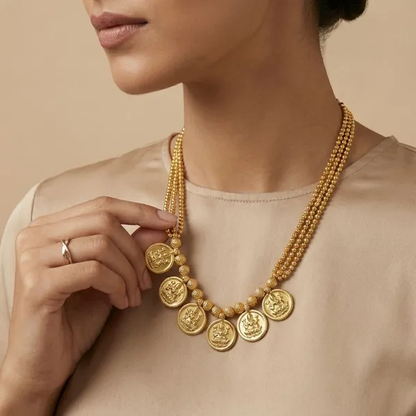 Micro_Plating_Gold_Tone_Lakshmi_Kasu_Mala_For_Women