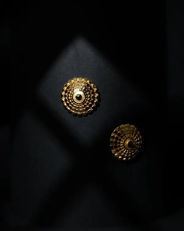 Micro_Plating_Gold_Tone_Disc_Stud_Earrings_For_Women