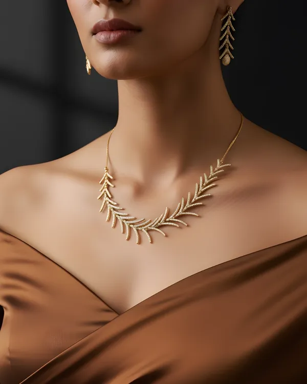 Golden_Laurel_18K_Gold_Plated_Anti_Tarnish_Cubic_Zirconia_Leaf_Necklace_Set_For_Women