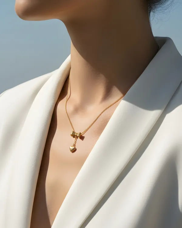 Gold_The_Charming_Adelle_Bow_And_Heart_Anti_Tarnish_18K_Gold_Plated_Chain_For_Women