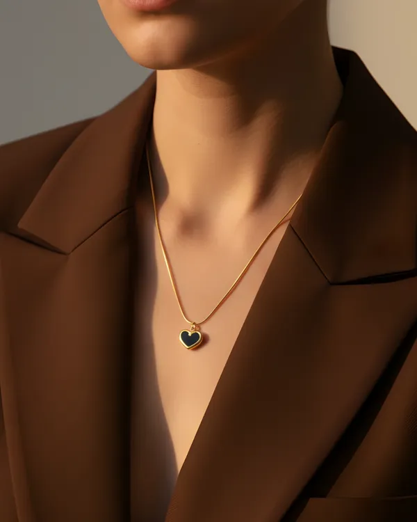 Black_TwoWay_Shine_18K_Anti_Tarnish_Heart_Pendant_Chain_For_Women