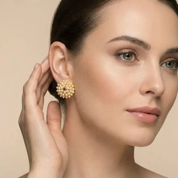 Pink_Peshwai_Moti_Pushp_Stud_Earrings_For_Women