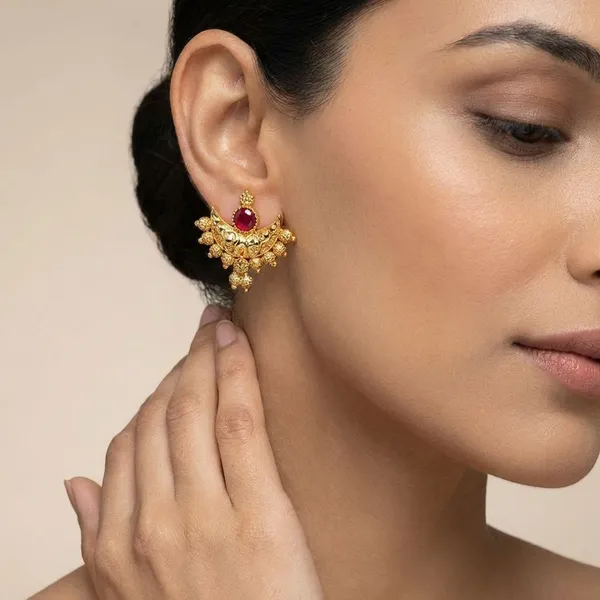 Gold_Chandra_Micro_Plating_Stud_Earrings_For_Women