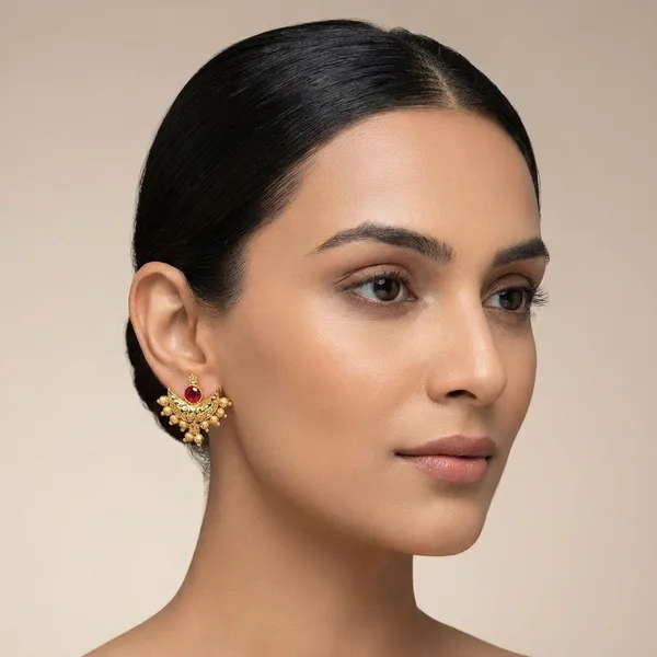 Gold_Chandra_Micro_Plating_Stud_Earrings_For_Women