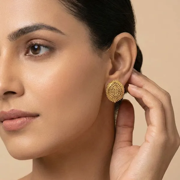 Gold_Oval_Spiral_Filigree_Earrings_Studs_For_Women