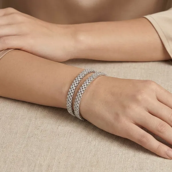 White_High-Intensity_Pavao_Texture_Bangles_(Set_Of_2)_For_Women