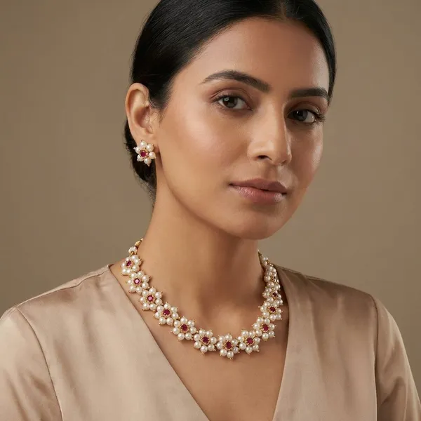 Dark_Pink_Traditional_Moti_&_Kundan_Choker_For_Women