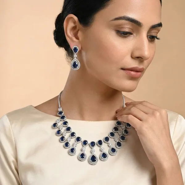 Royal_Blue_Regal_Amethyst_Teardrop_Statement_Rhodium_Plated_Cubic_Zirconia_(Cz)_Choker_Set_For_Women