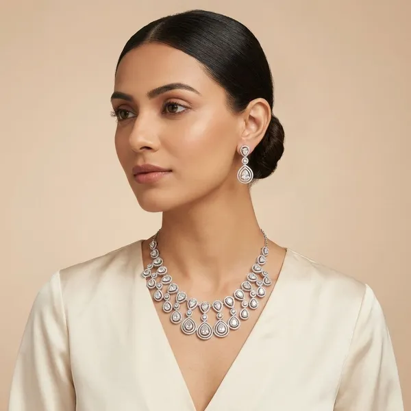 White_Regal_Amethyst_Teardrop_Statement_Rhodium_Plated_Cubic_Zirconia_(Cz)_Choker_Set_For_Women