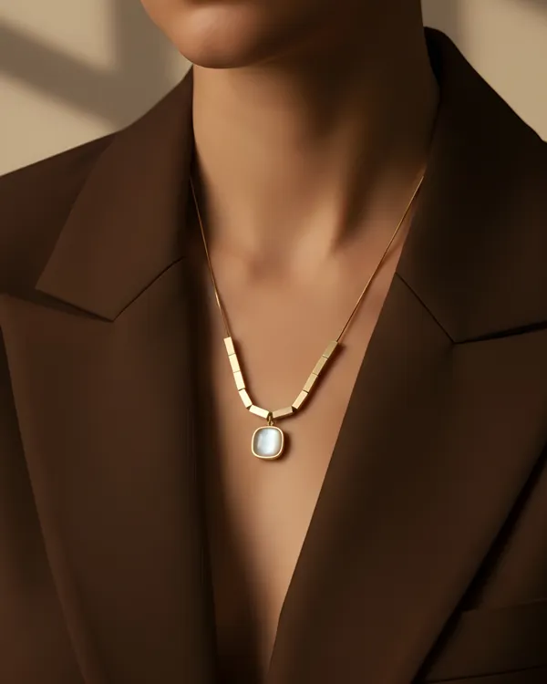Gold_Snake_Chain_Cube_Beaded_Square_Gemstone_18K_Gold_Plated_Anti_Tarnish_Chain_Necklace_For_Women