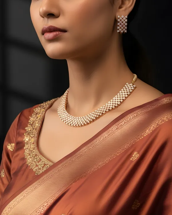 Golden_The_Sun_Stone_Weave_Necklace_Set_For_Women