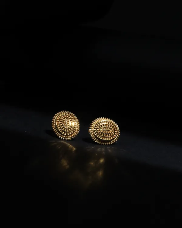 Micro_Plating_Gold_Tone_Oval_Spiral_Filigree_Earring_For_Women