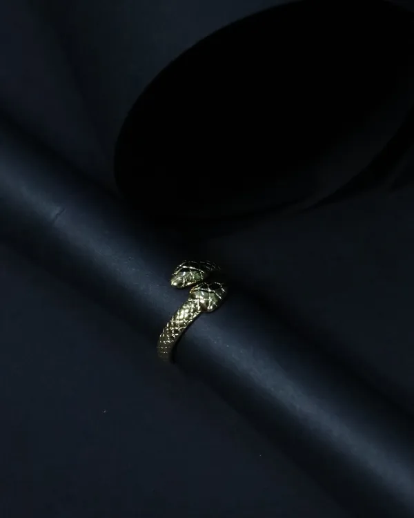 Gold_Tone_The_Double_Snake_Wrap_Stainless_Steel_Adjustable_AntiTarnish_Minimalist_Linked_Ring,_18K_Gold_Plated_Ring_For_Women