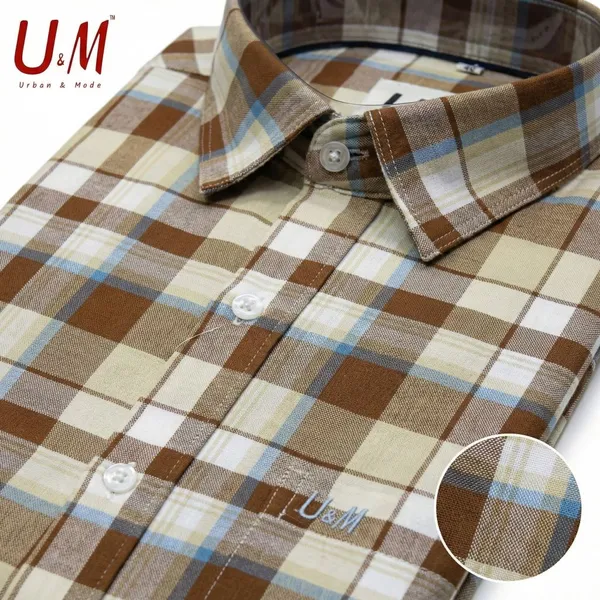 Brown_Beige_Oxford_Cotton_Premium_Full_Sleeve_Checks_Shirt_For_Men