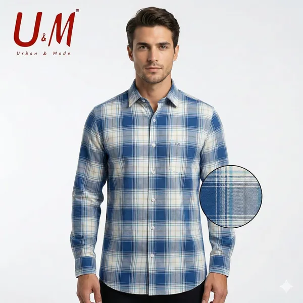 Sky_Blue_Oxford_Cotton_Premium_Full_Sleeve_Checks_Shirt_For_Men