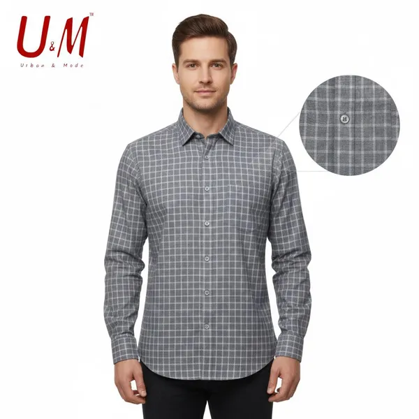 Grey_Cotton_Linen_Premium_Full_Sleeve_Checks_Shirt_For_Men