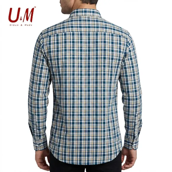 Teal_Blue_Poplin_Cotton_Premium_Full_Sleeve_Checks_Shirt_For_Men