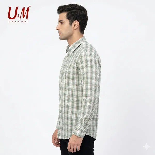 Light_Green_Poplin_Cotton_Premium_Full_Sleeve_Checks_Shirt_For_Men