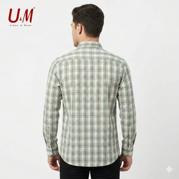 Light_Green_Poplin_Cotton_Premium_Full_Sleeve_Checks_Shirt_For_Men