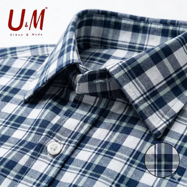 Navy_Blue_Poplin_Cotton_Premium_Full_Sleeve_Checks_Shirt_For_Men