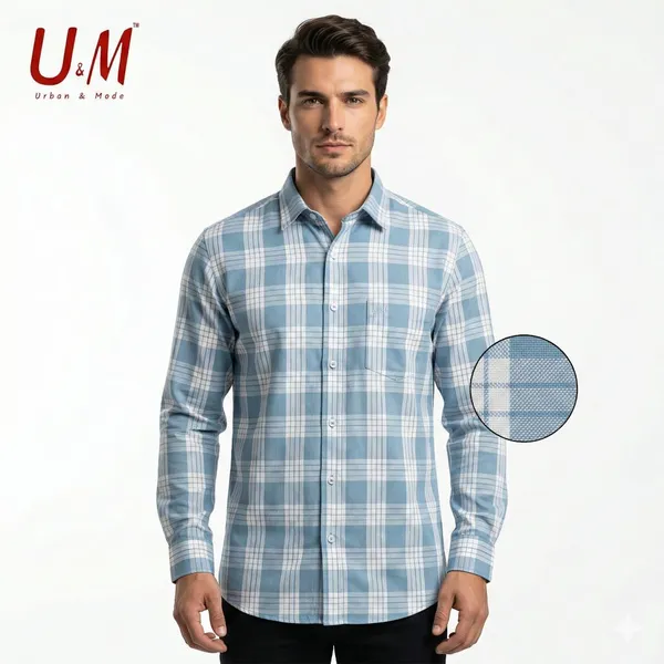 Light_Sky_Blue_Oxford_Cotton_Premium_Full_Sleeve_Checks_Shirt_For_Men