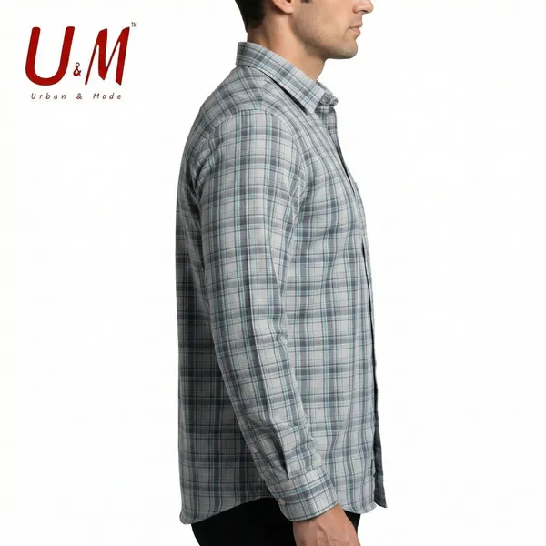 Grey_And_White_Poplin_Cotton_Premium_Full_Sleeve_Checks_Shirt_For_Men