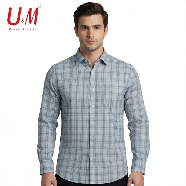 Grey_And_White_Poplin_Cotton_Premium_Full_Sleeve_Checks_Shirt_For_Men