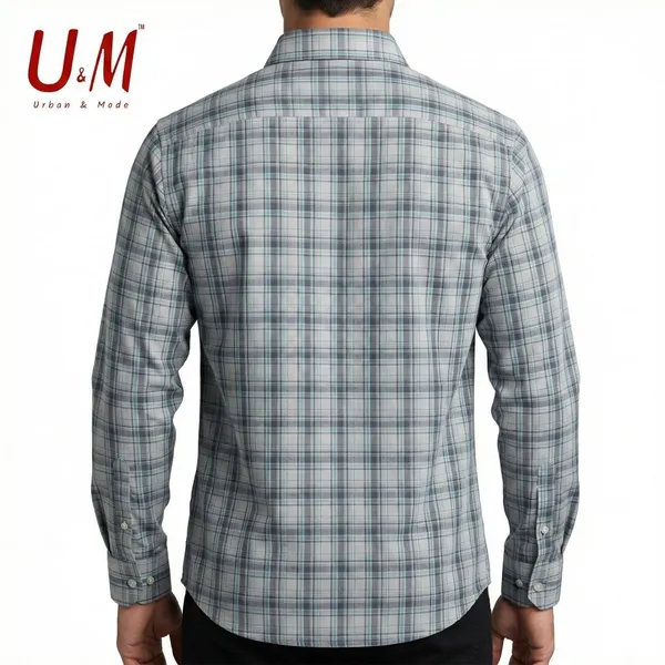 Grey_And_White_Poplin_Cotton_Premium_Full_Sleeve_Checks_Shirt_For_Men
