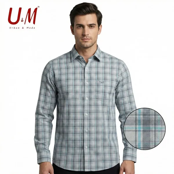 Grey_And_White_Poplin_Cotton_Premium_Full_Sleeve_Checks_Shirt_For_Men