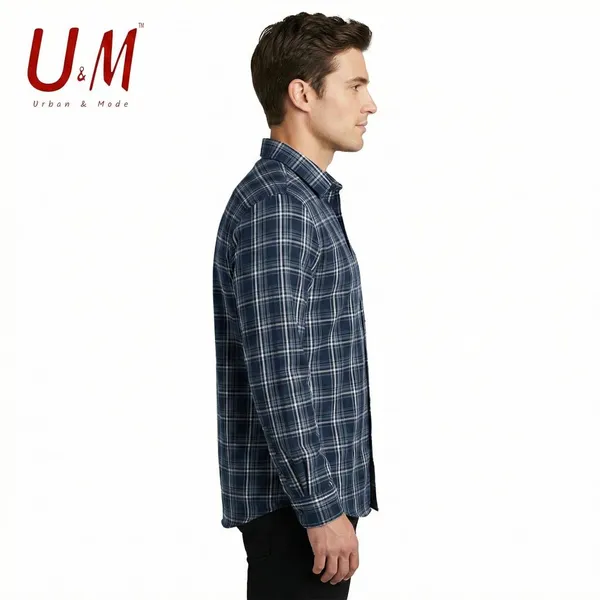 Navy_Blue_Oxford_Cotton_Premium_Full_Sleeve_Checks_Shirt_For_Men