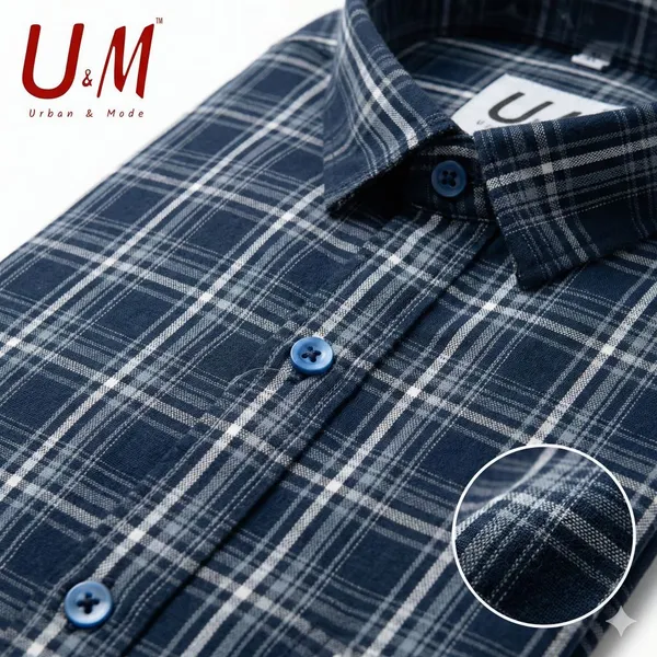 Navy_Blue_Oxford_Cotton_Premium_Full_Sleeve_Checks_Shirt_For_Men