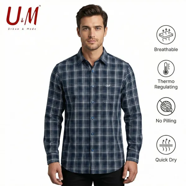 Navy_Blue_Oxford_Cotton_Premium_Full_Sleeve_Checks_Shirt_For_Men